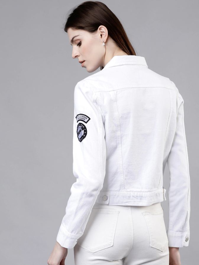 Harchiz Women’s White Solid Jacket – Elegant, Modern & Timeless Fashion