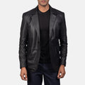 HARCHIZ Black Leather Blazer