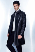 HARCHIZ Black Bruyne Men's Genuine Leather Coat Black