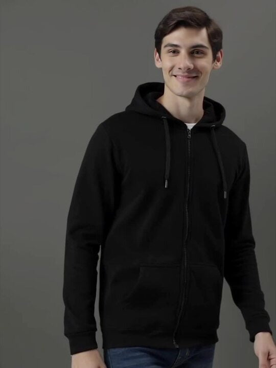 Men Long Sleeves Cotton Hood Front-Open Sweatshirt – Casual Zipper Hoodie for Pakistan | HARCHIZ