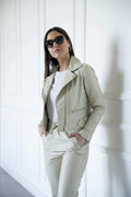HARCHIZ Raven Off White Biker Leather Jacket