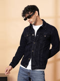 Men’s Spread Collar Solid Denim Jacket – Casual & Classic Street Style by HARCHIZ Pakistan