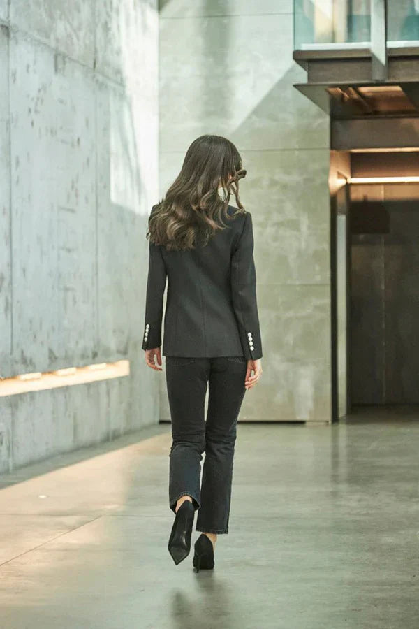 Ace Black Women Blazer with Studs