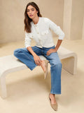 Women Lipsy Mid Wash Blue Mid Rise Wide Leg Jeans – Trendy Hourglass Fit Denim for Pakistan | DOCACCA