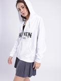 Printed Cotton Terry Hooded White Zipper – Boxy Fit Hoodie for Men & Women in Pakistan | HARCHIZ