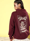 The Life Co. Graphic Printed Maroon Hooded Hoodie – Stylish & Comfortable Sweatshirt for Men & Women in Pakistan