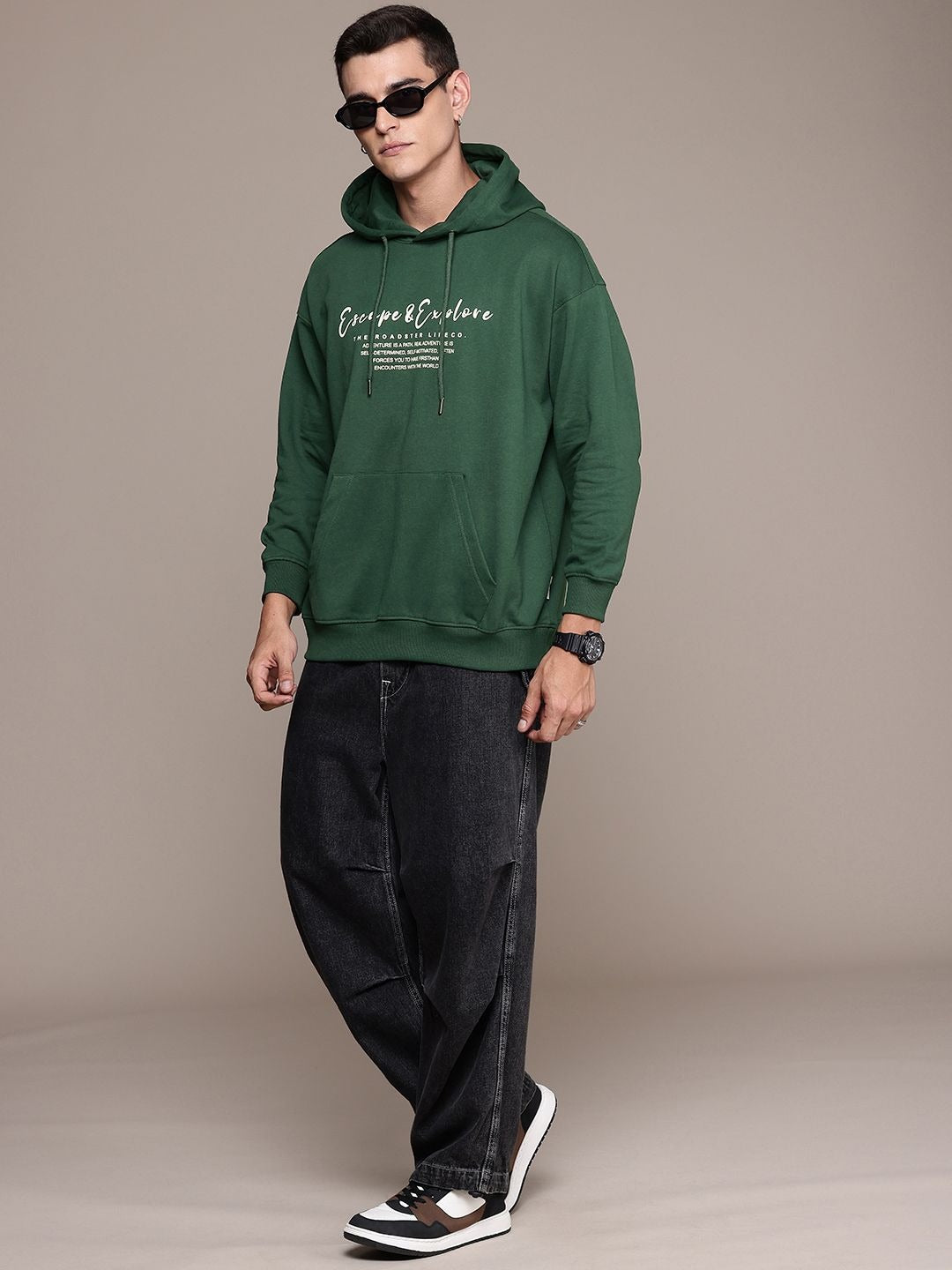 The Life Co. Typography Printed Oversized Hooded Sweatshirt for Men in Pakistan