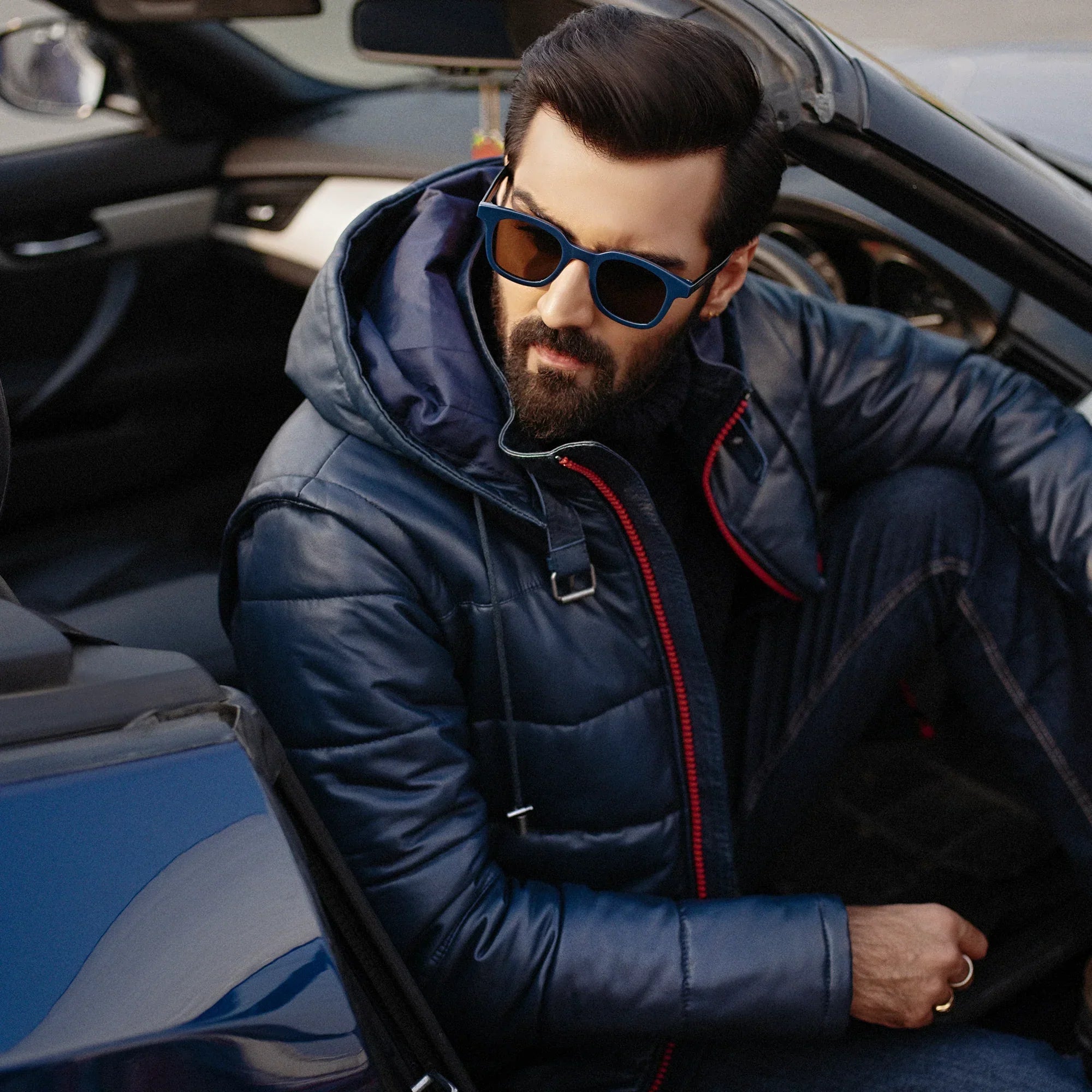 Ace Quilted Genuine Leather Jacket - Detachable Hood Edition