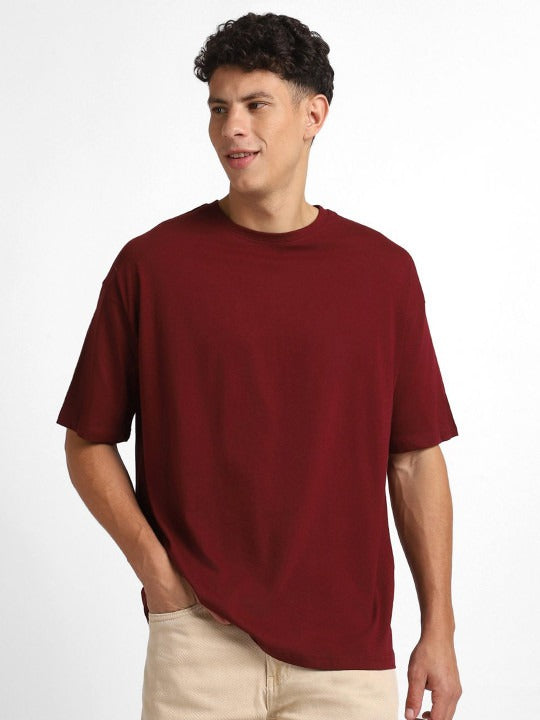 Round Neck Drop-Shoulder Oversized Cotton T-Shirt for Men in Pakistan | HARCHIZ