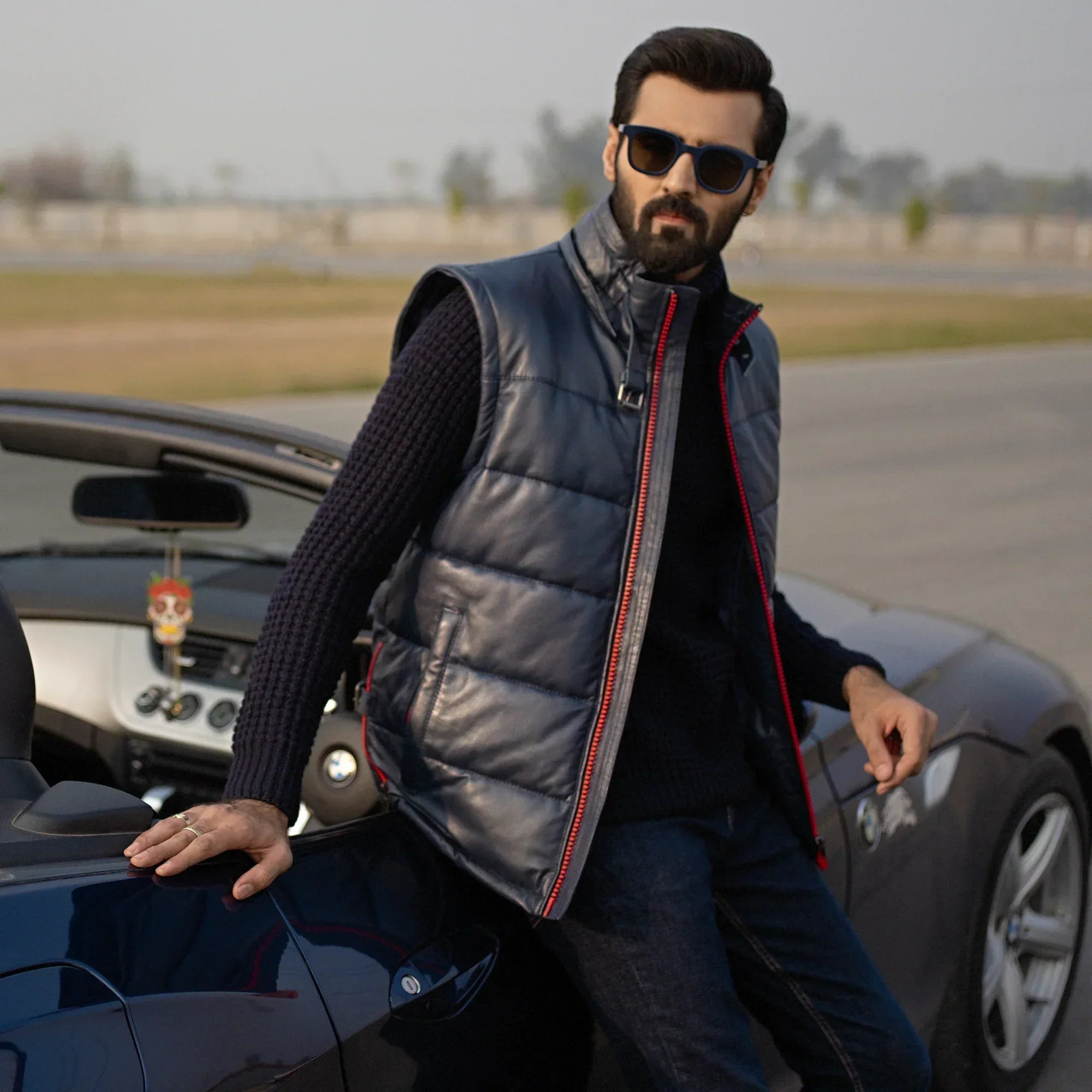 Ace Quilted Genuine Leather Jacket - Detachable Hood Edition