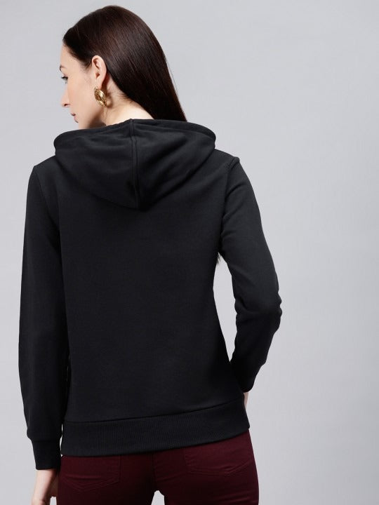 Women Black Hooded Sweatshirt — Classic Black Hoodie for Women | HARCHIZ Pakistan