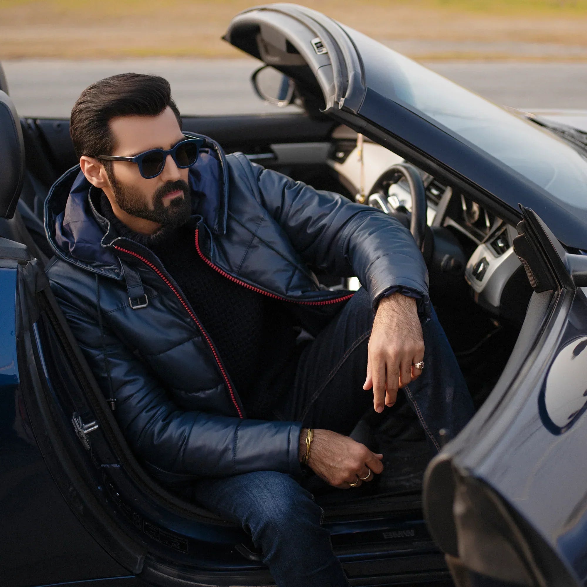 Ace Quilted Genuine Leather Jacket - Detachable Hood Edition