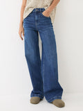 Women Fat FHARCHIZ Welling Blue Wide Leg Jeans – Trendy High Waist Denim for Pakistan | DOCACCA