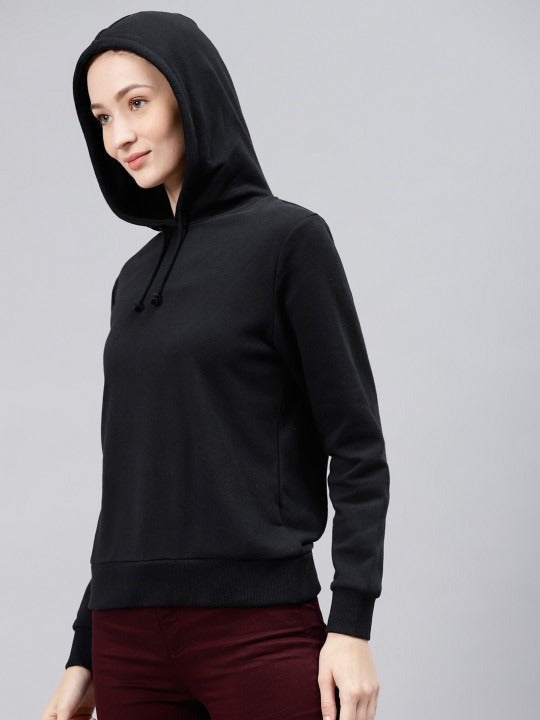 Women Black Hooded Sweatshirt — Classic Black Hoodie for Women | HARCHIZ Pakistan