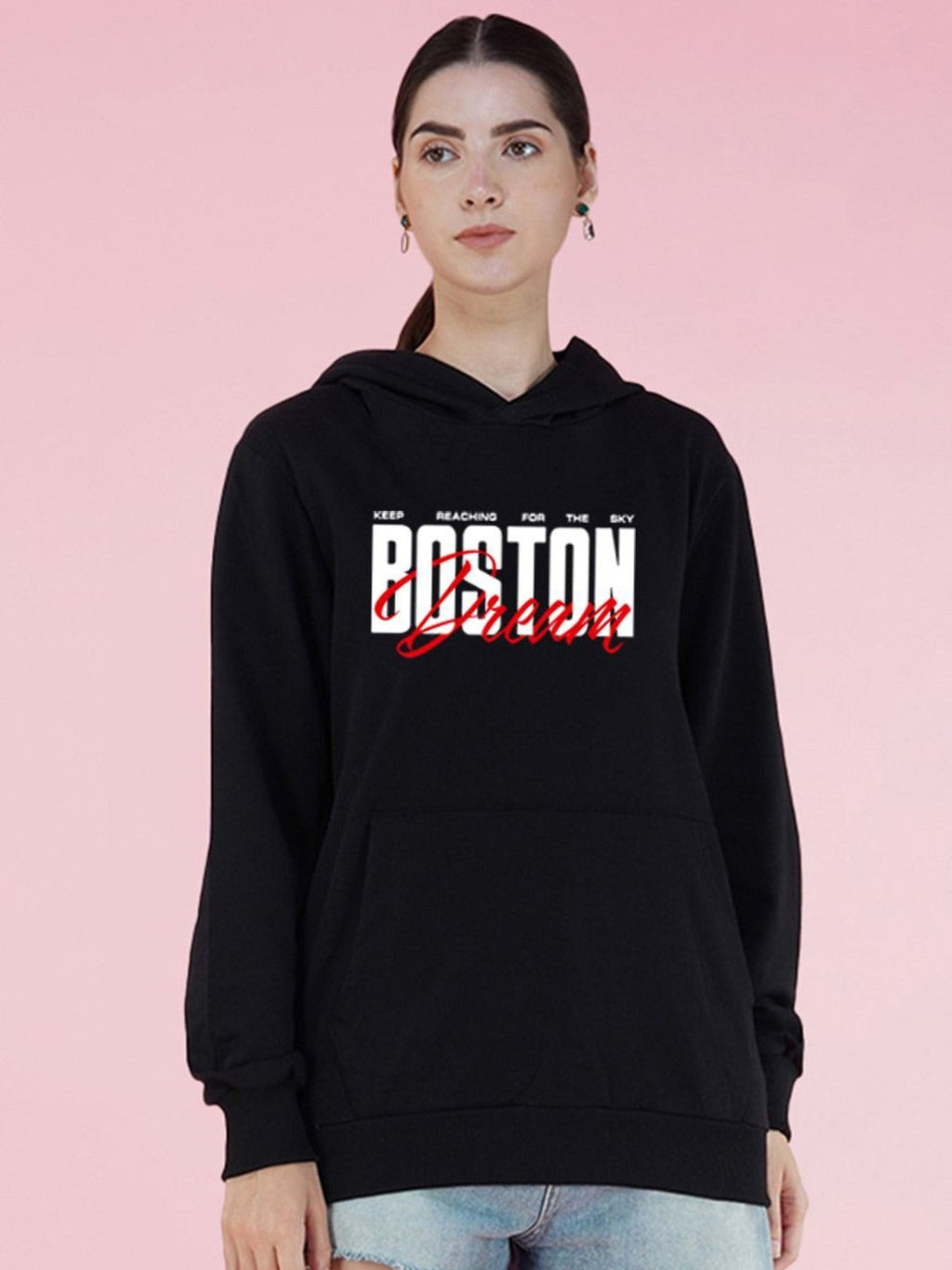Graphic Printed Hooded Oversized Navy Blue Hoodie for Women – Trendy Streetwear in Pakistan | HARCHIZ