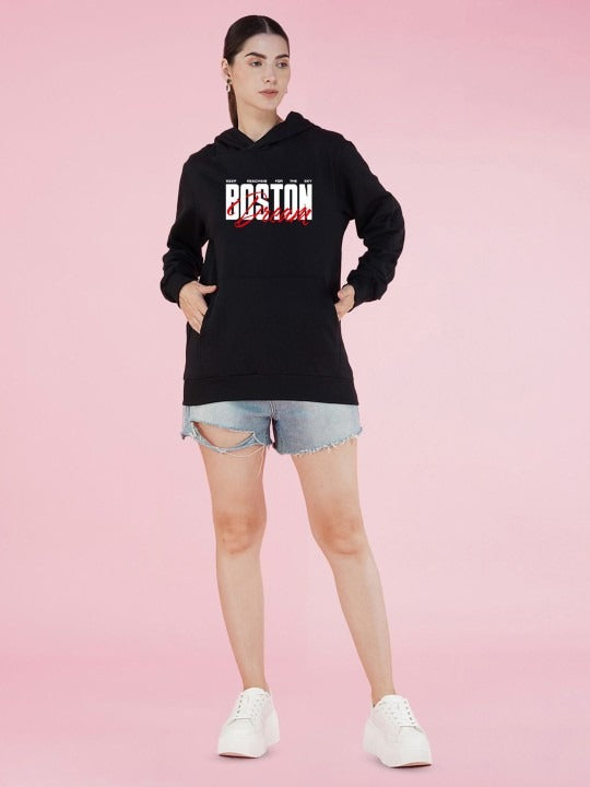 Graphic Printed Hooded Oversized Navy Blue Hoodie for Women – Trendy Streetwear in Pakistan | HARCHIZ