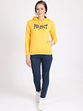 Garfield Printed Hooded Pullover Yellow Hoodie for Women – Casual Streetwear Pakistan | HARCHIZ