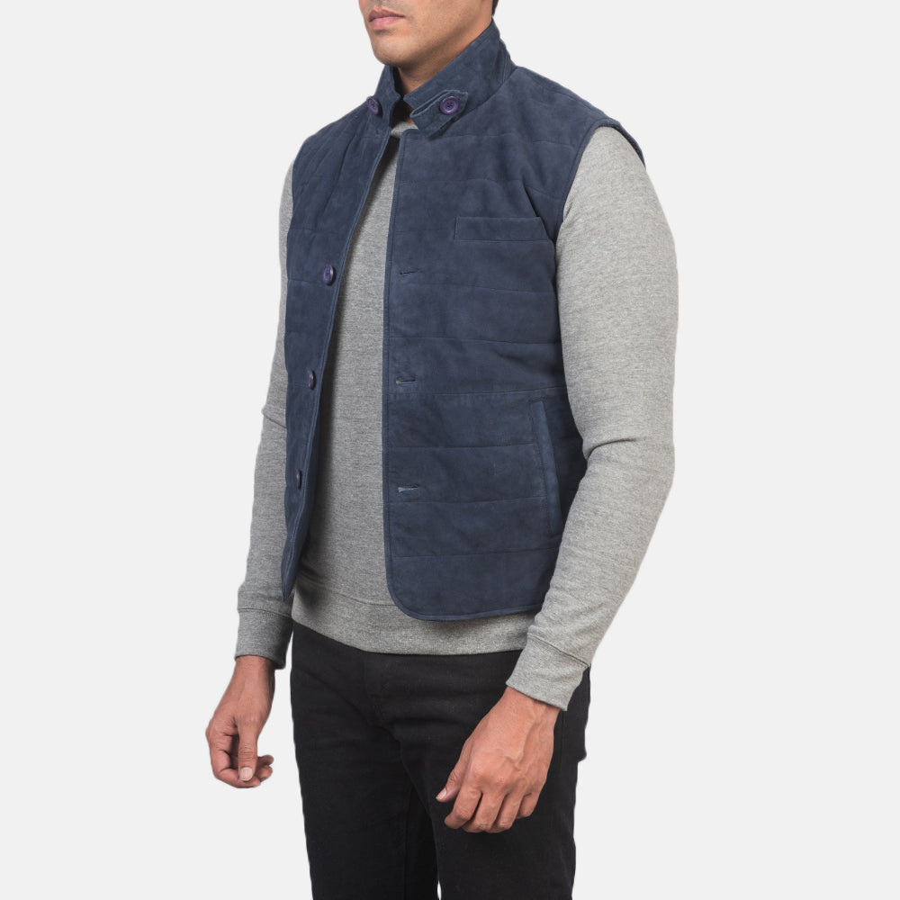 Blue Suede Premium Leather Vest
