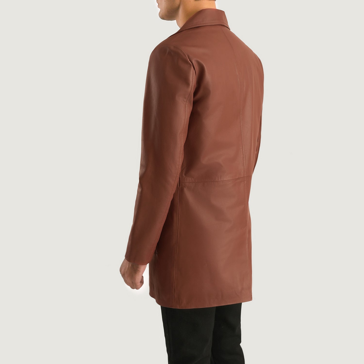 Brown Cowhide Genuine Leather Coat