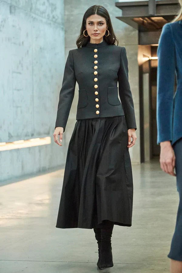 Ace Women Black Blazer with Pockets