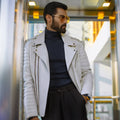 White Genuine Leather Jacket - Star Series