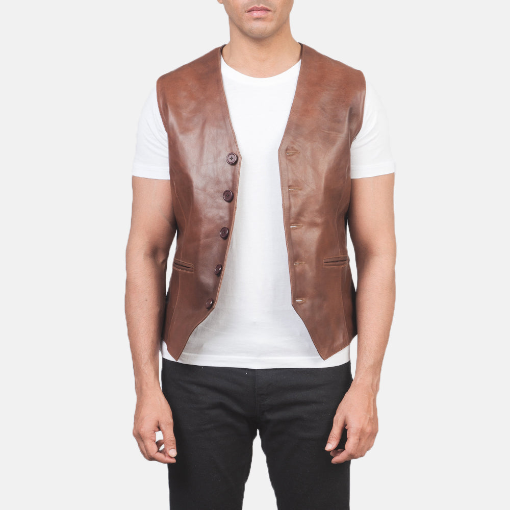 Brown Premium Genuine Leather Vest