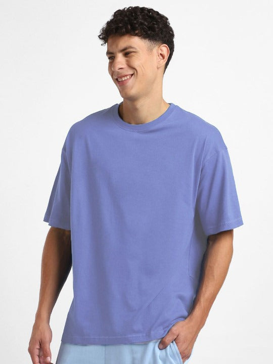 Round Neck Drop-Shoulder Short Sleeves Oversized Cotton T-Shirt for Men in Pakistan | HARCHIZ