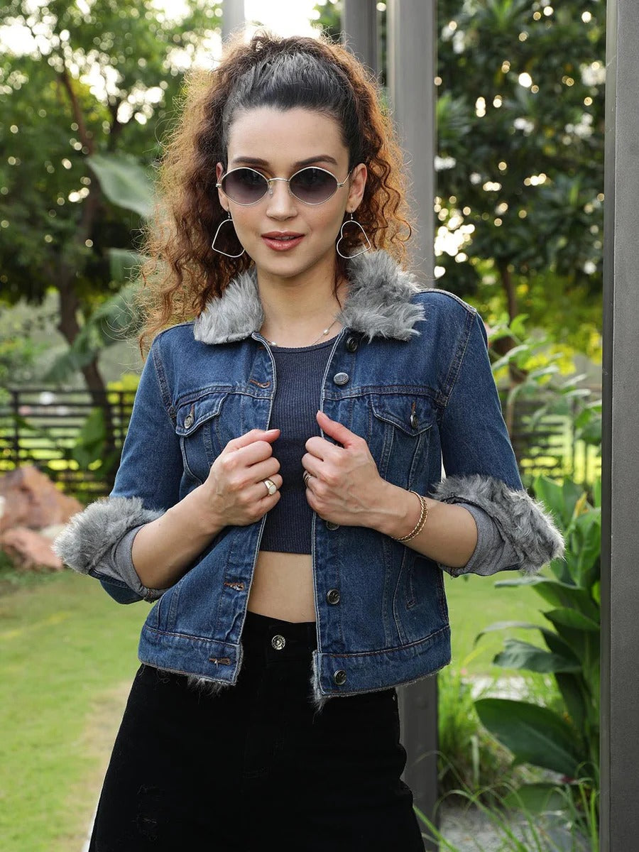 Men Fur Denim Jacket for Winter in Pakistan – Warm & Stylish Outerwear | HARCHIZ