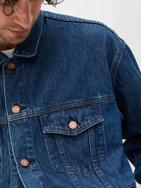 Men Solid Denim Jacket – Stylish, Breathable Outerwear for Pakistan | HARCHIZ