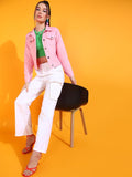 Women Crop Cotton Denim Jacket – Trendy Everyday Streetwear Layer for Pakistan | HARCHIZ