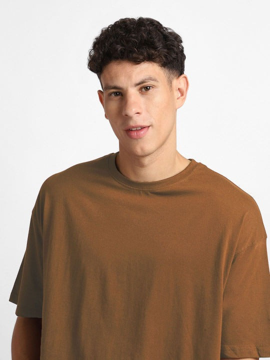 Round Neck Drop-Shoulder Oversized Cotton T-Shirt for Men in Pakistan | HARCHIZ