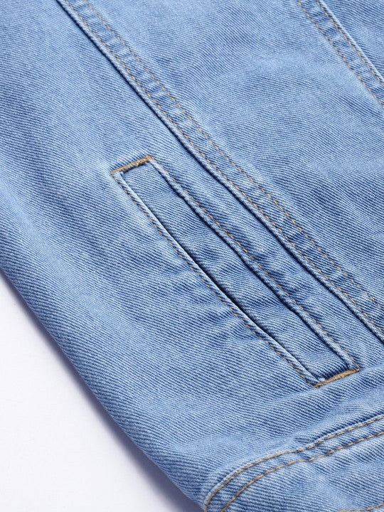 Harchiz Women Blue Washed Denim Jacket – Trendy & Everyday Style