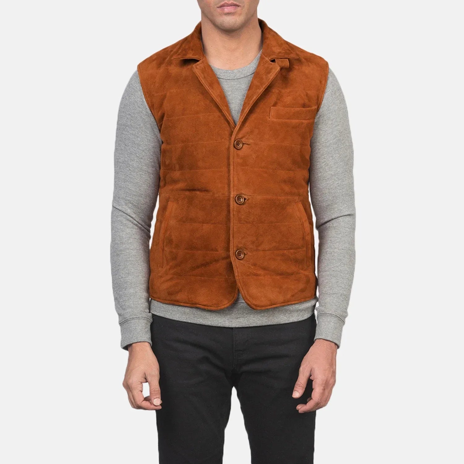 Brown Premium Suede Leather Vest