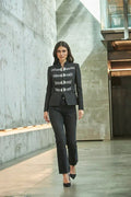 HARCHIZ Silver Embroidered Black Blazer