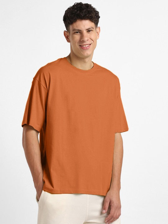 Round Neck Drop Shoulder Short Sleeves Cotton Oversized T-Shirt for Men in Pakistan | HARCHIZ