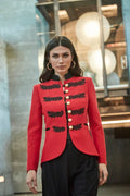 HARCHIZ Black Red Military Women Blazer