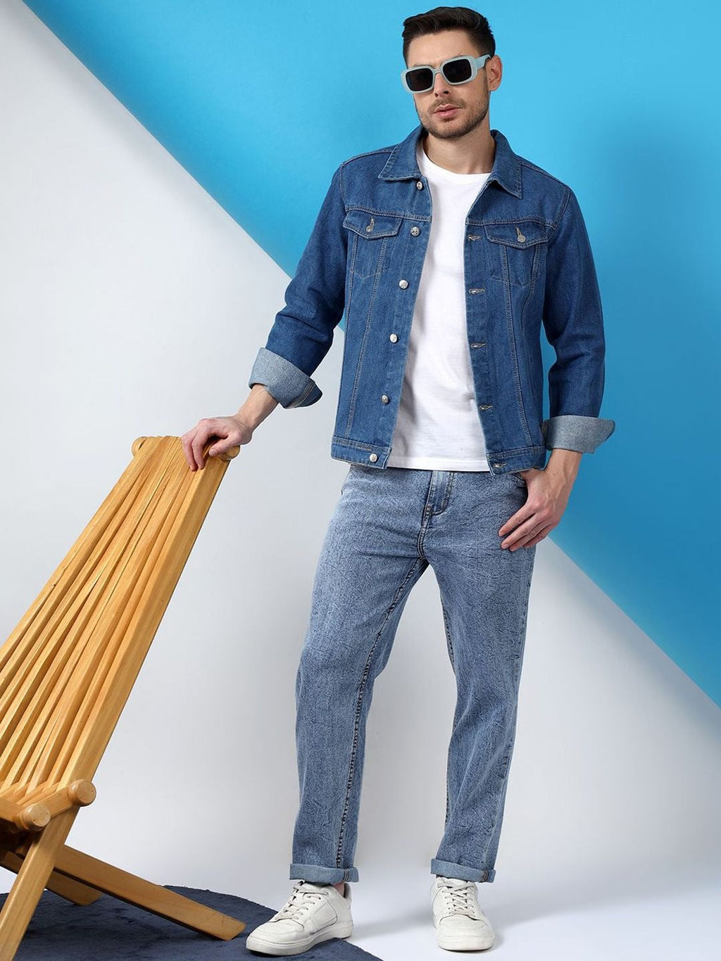 Men Spread Collar Denim Jacket – Smart, Breathable Everyday Wear in Pakistan | HARCHIZ
