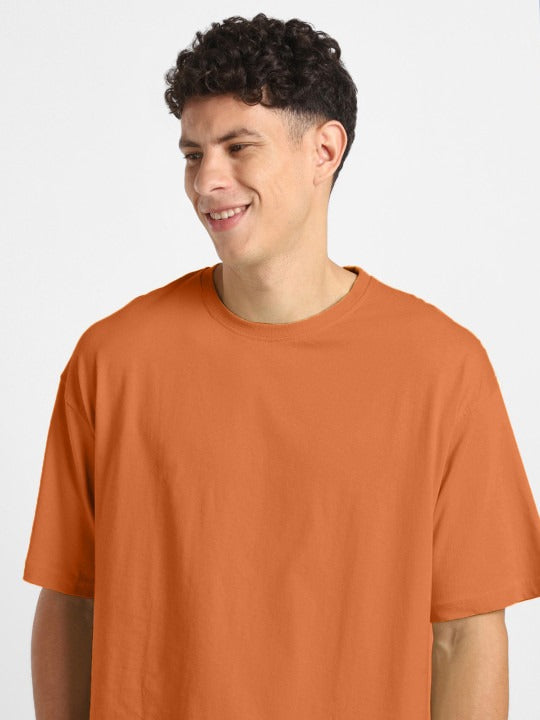 Round Neck Drop Shoulder Short Sleeves Cotton Oversized T-Shirt for Men in Pakistan | HARCHIZ