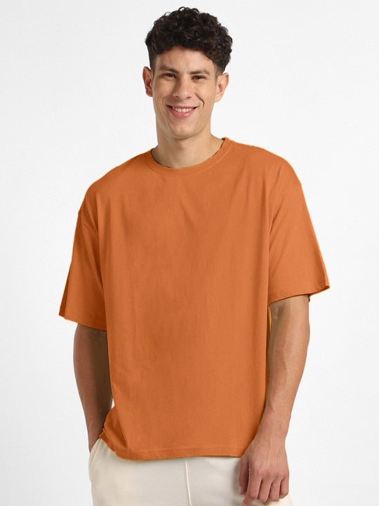 Round Neck Drop Shoulder Short Sleeves Cotton Oversized T-Shirt for Men in Pakistan | HARCHIZ