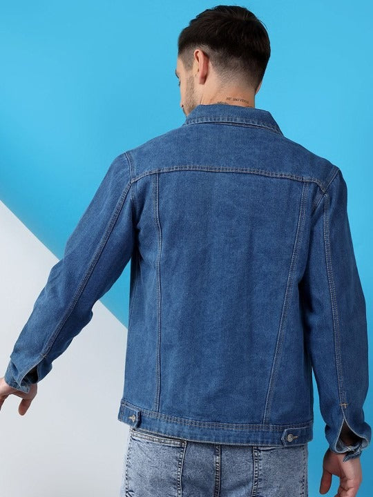 Men Spread Collar Denim Jacket – Smart, Breathable Everyday Wear in Pakistan | HARCHIZ