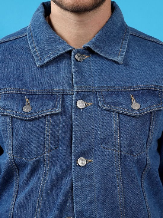 Men Spread Collar Denim Jacket – Smart, Breathable Everyday Wear in Pakistan | HARCHIZ