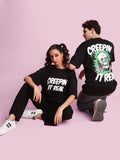 Unisex Halloween Graphic Print Round Neck Cotton Oversized T-Shirt – Trendy Festive Streetwear in Pakistan | DOCACCA