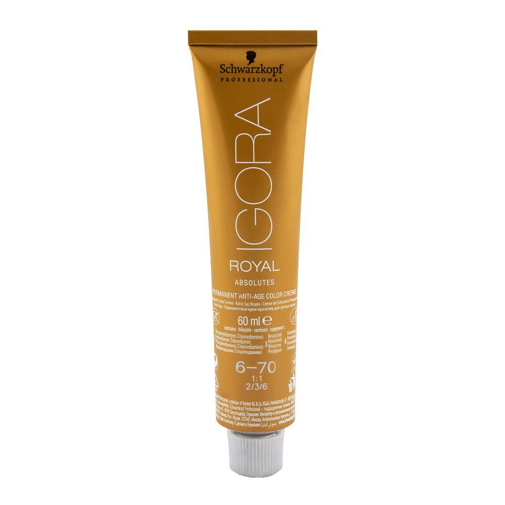 Schwarzkopf Igora Royal Absolutes Hair Color 6-70 Dark Blonde Copper Natural