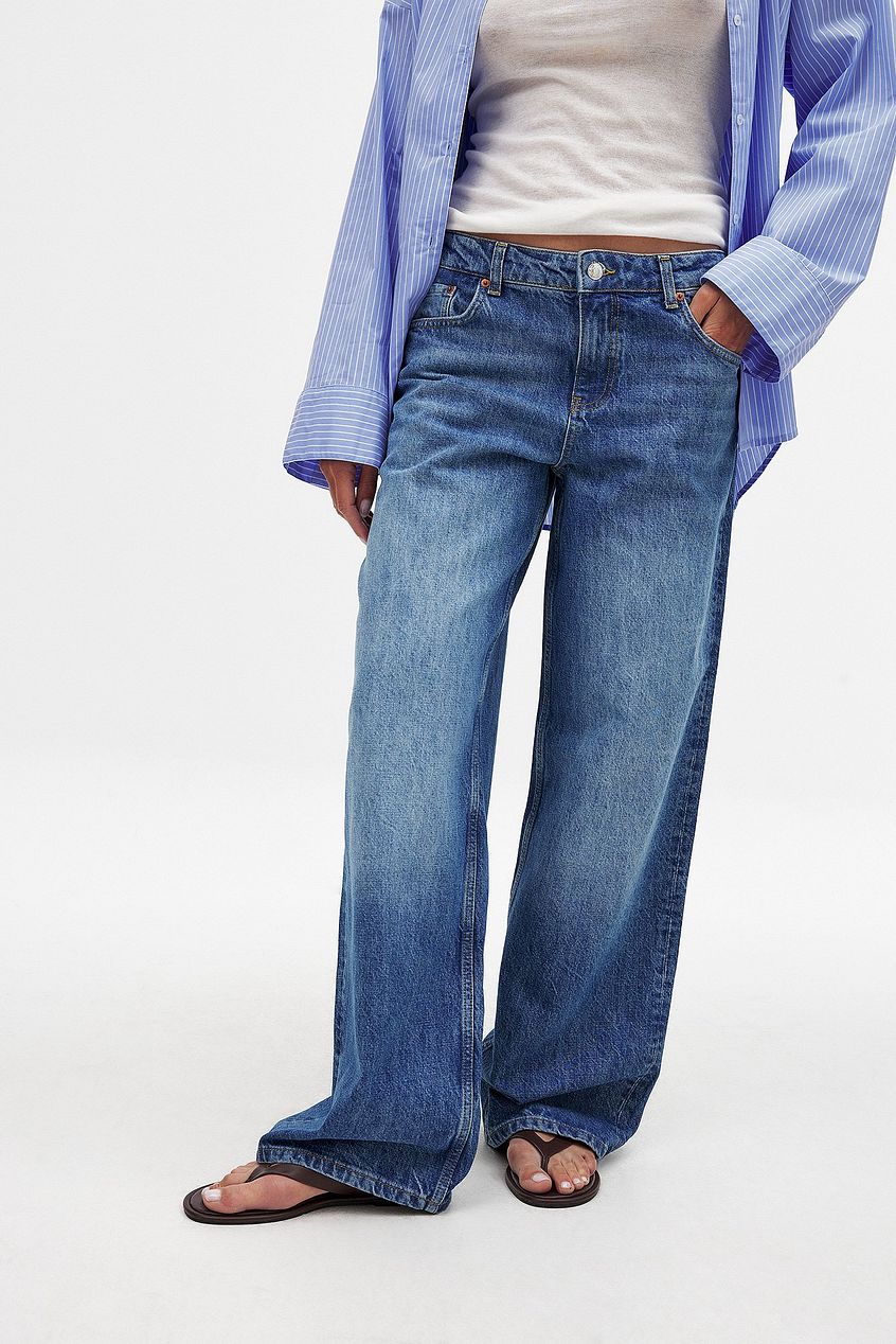 Women Mid Waist Loose Straight Denim – Comfortable Mid-Rise Straight-Leg Jeans for Everyday Pakistani Style | HARCHIZ