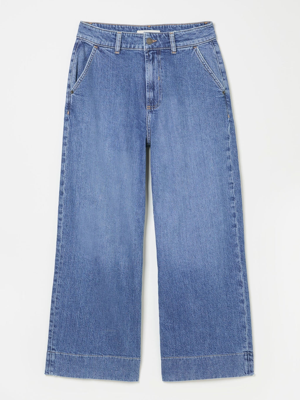 Women FatFHARCHIZ Hove Blue Denim Wide Leg Crop Jeans – Stylish Cropped Denim for Pakistani Women