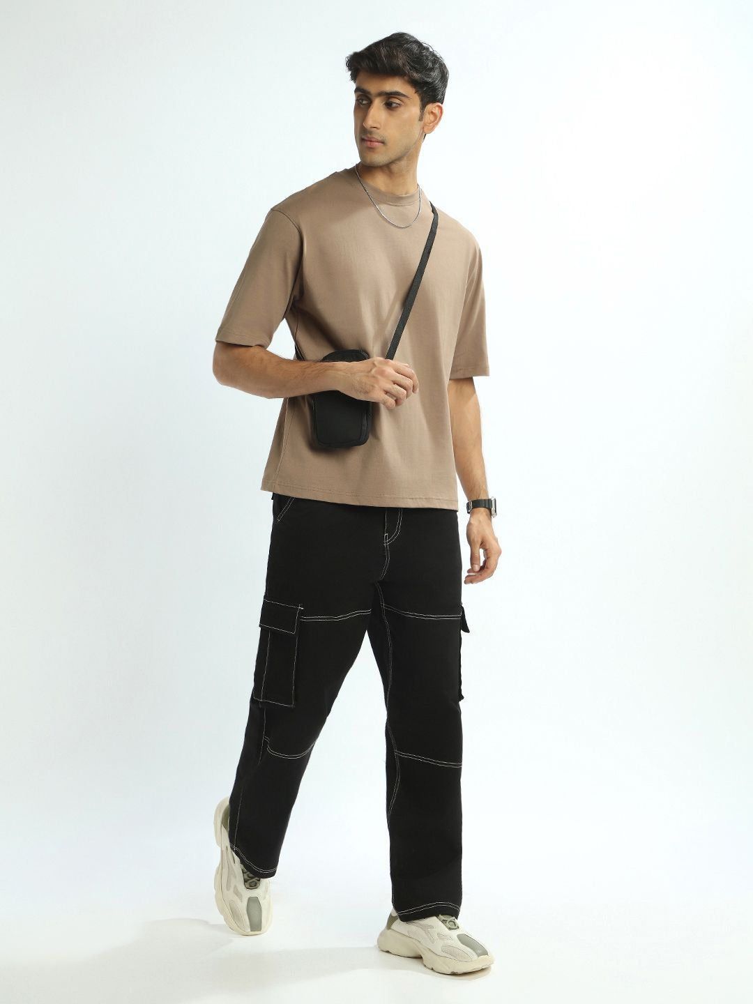 Drop-Shoulder Sleeves Oversized Cotton T-Shirt for Men in Pakistan | HARCHIZ