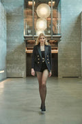 HARCHIZ Double-Breasted Blazer with Satin Lapel