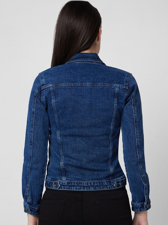 Washed Cotton Crop Denim Jacket for Women – Trendy Casual Outerwear in Pakistan | HARCHIZ
