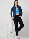 Washed Cotton Crop Denim Jacket for Women – Trendy Casual Outerwear in Pakistan | HARCHIZ