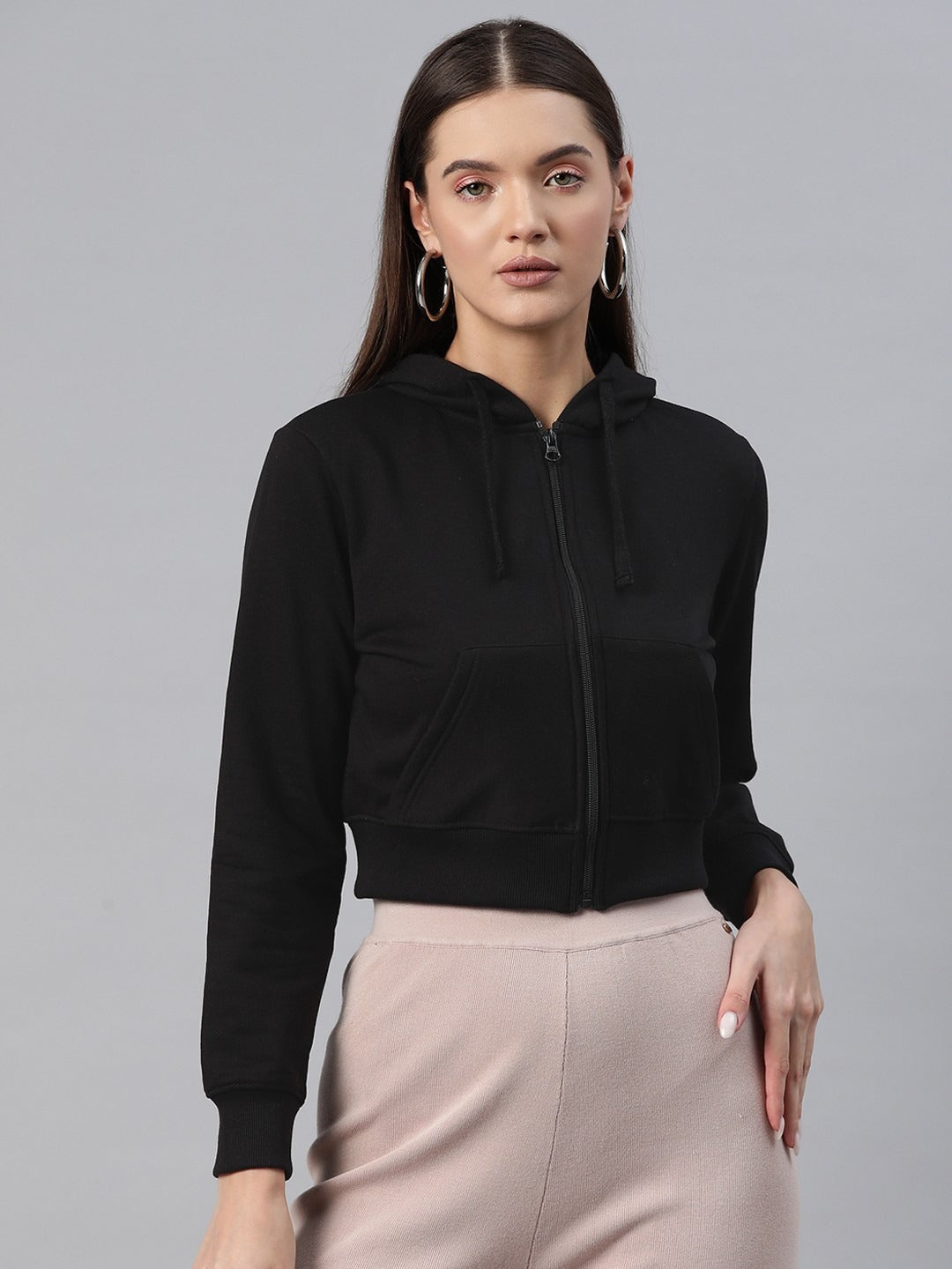 Women’s Hooded Cropped Fleece Hoodie — Cozy Crop Sweatshirt | HARCHIZ Pakistan